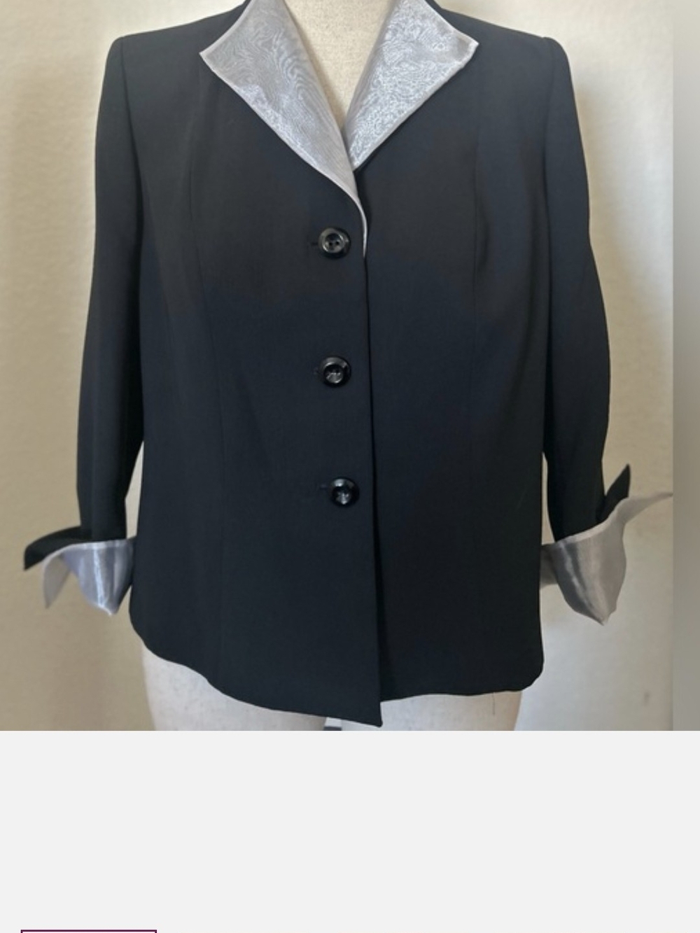 Le Suit Black Jacket with Silver Trim